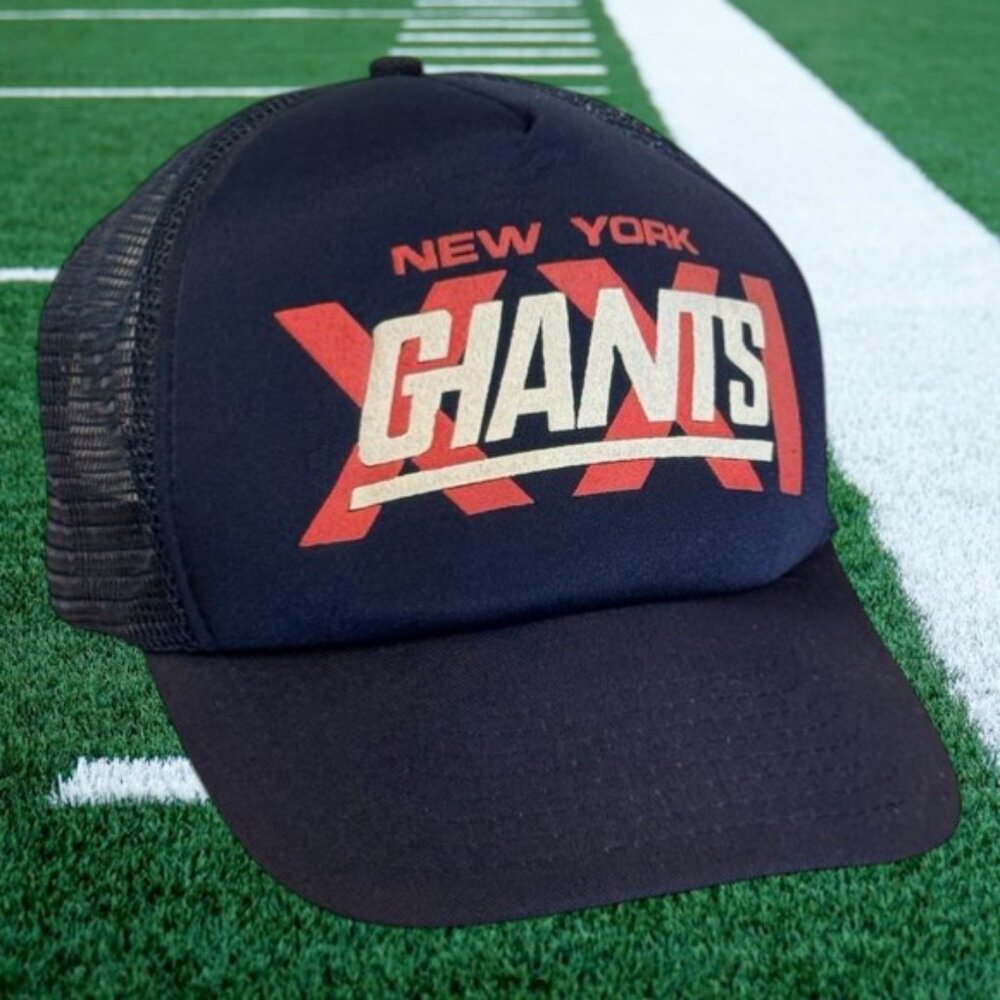 Vintage 1986 New York Giants Super Bowl XXI 21 Mesh Snapback Trucker Hat Cap